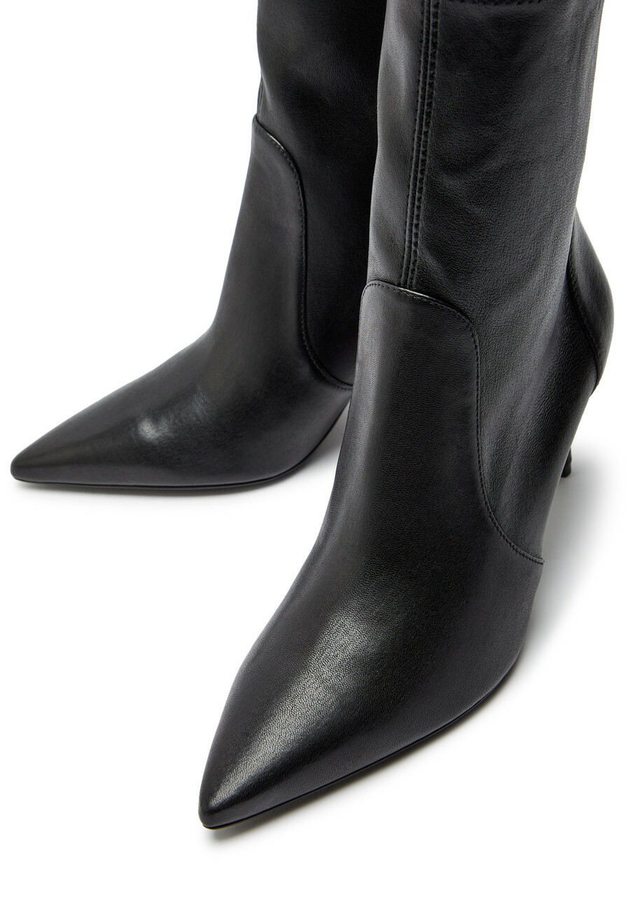 Stuart Weitzman Stuart Power 75 Leather Mid-calf Boots Black