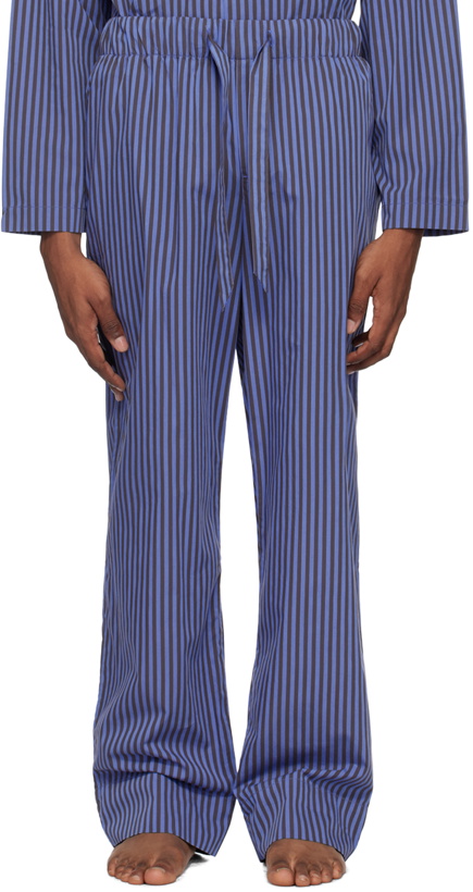Photo: Tekla Blue & Brown Drawstring Pyjama Pants
