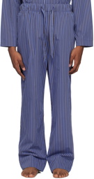 Tekla Blue & Brown Drawstring Pyjama Pants