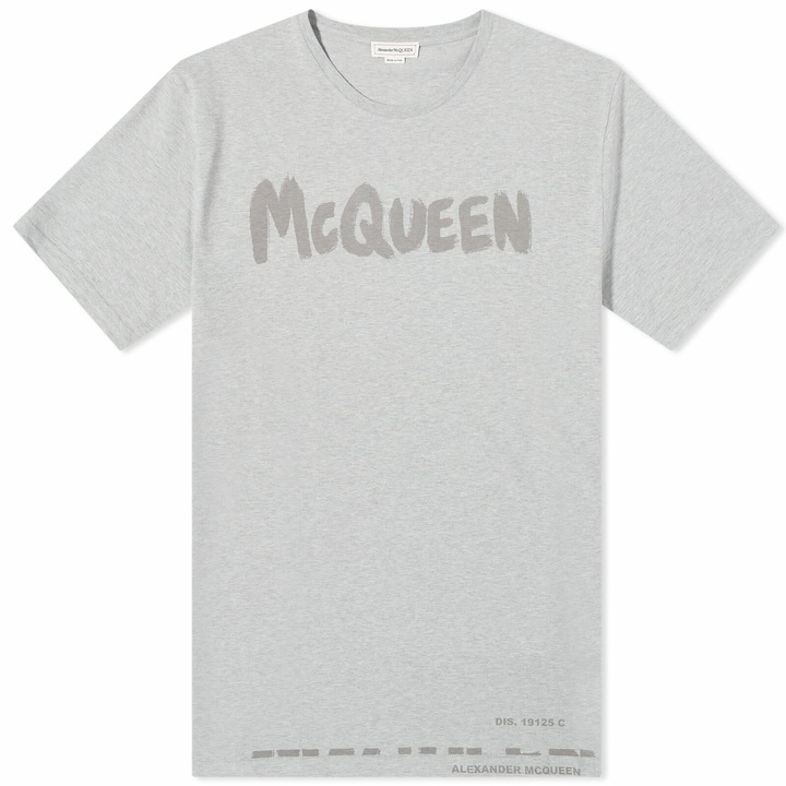 Photo: Alexander McQueen Men's Graffiti Logo T-Shirt in Pale Grey