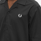 Fred Perry Men's Tipped Hem Revere Collar Shirt in Black