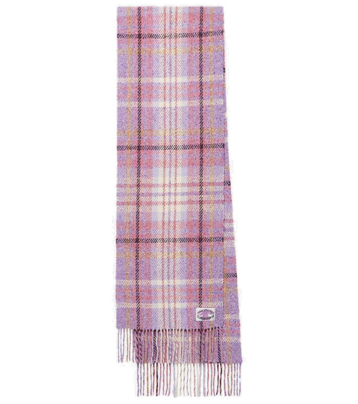 Photo: Acne Studios Checked wool and silk-blend scarf