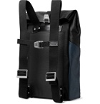 Brooks England - Pickwick Large Leather-Trimmed Patchwork Coated Cotton-Canvas Backpack - Black