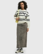 ØLÅF SIGNATURE JACQUARD CREWNECK KNIT White Womens Pullover