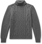 Inis Meáin - Celebration Cable-Knit Merino Wool Rollneck Sweater - Gray