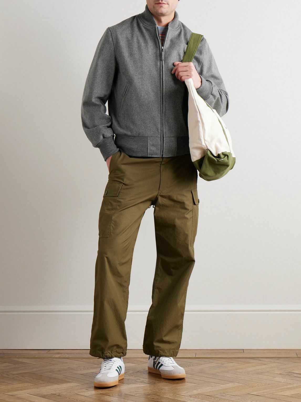 GOLDEN BEAR / スカジャン/XL/ウール/GRY Golden Bear - The Jackson Wool Bomber Jacket - Gray Golden Bear