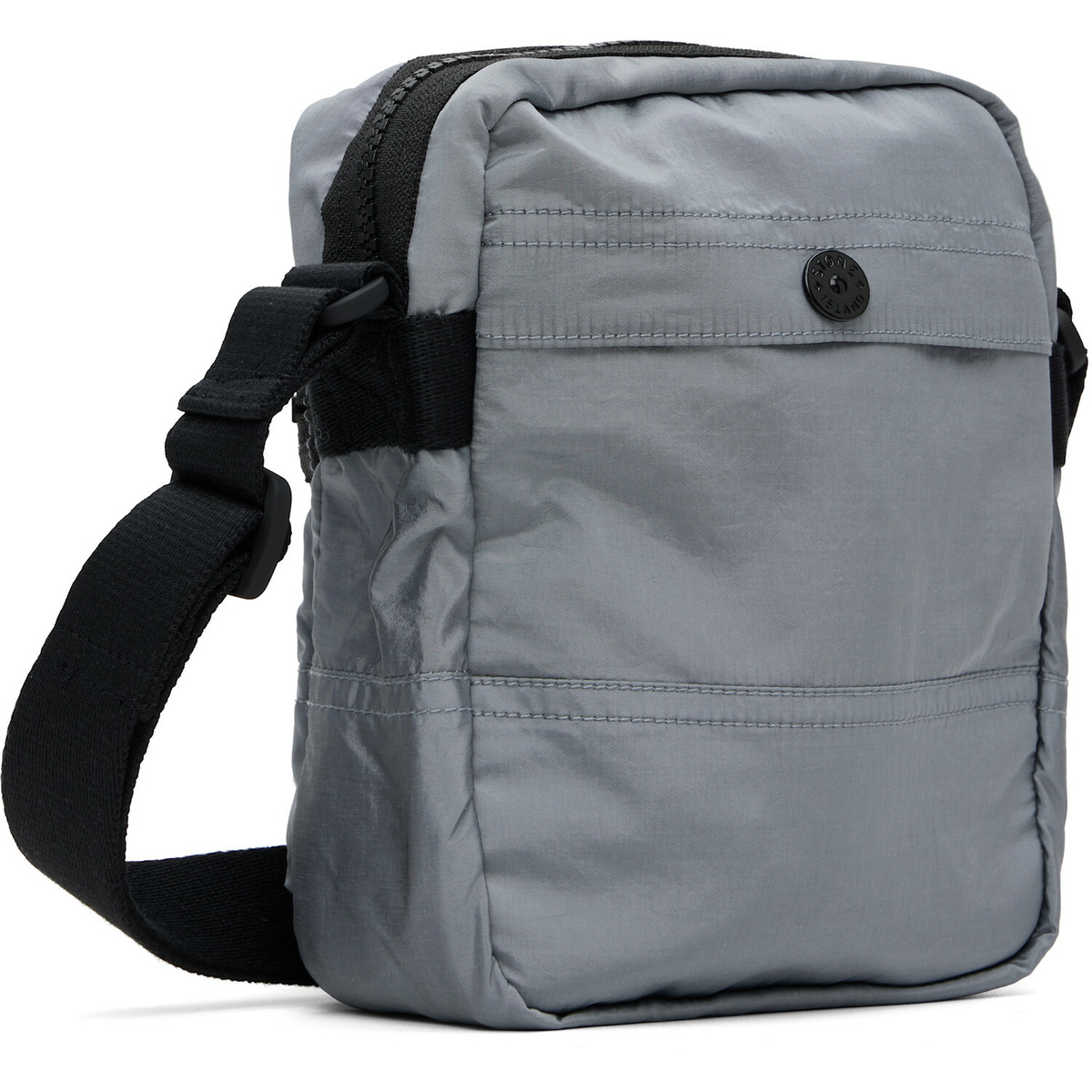 Stone Island Gray 9200015 Coated Nylon Metal ECONYL Bag