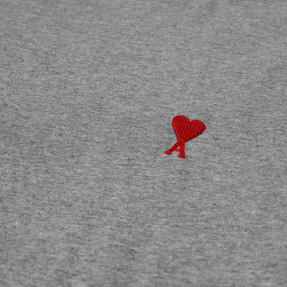 AMI Men's Small A Heart T-Shirt in Heather Grey AMI