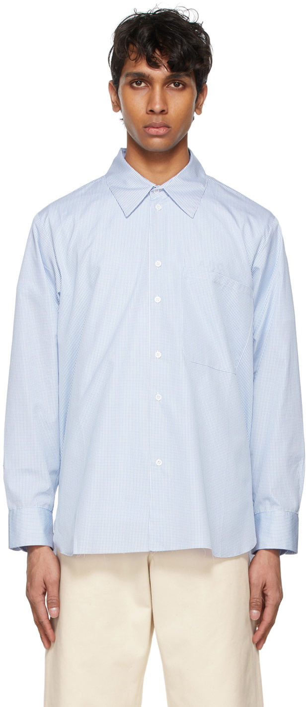 Camiel Fortgens White & Blue Check Basic Shirt Camiel Fortgens