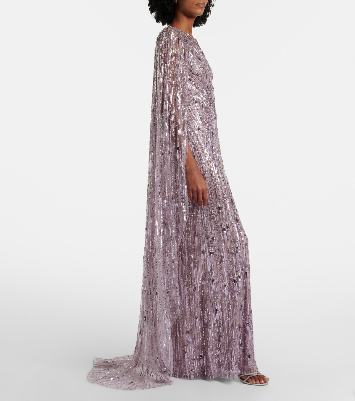 Jenny Packham Elio embellished caped gown