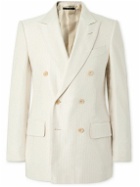 TOM FORD - Atticus Double-Breasted Cotton and Silk-Blend Corduroy Suit Jacket - Neutrals