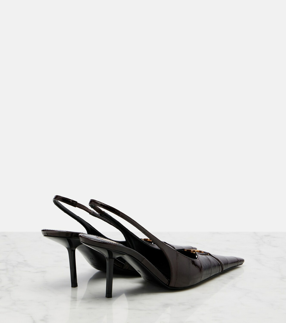 Saint Laurent Babylone eel leather slingback pumps