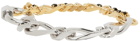 IN GOLD WE TRUST PARIS Silver & Gold Crystal Figaro Bracelet
