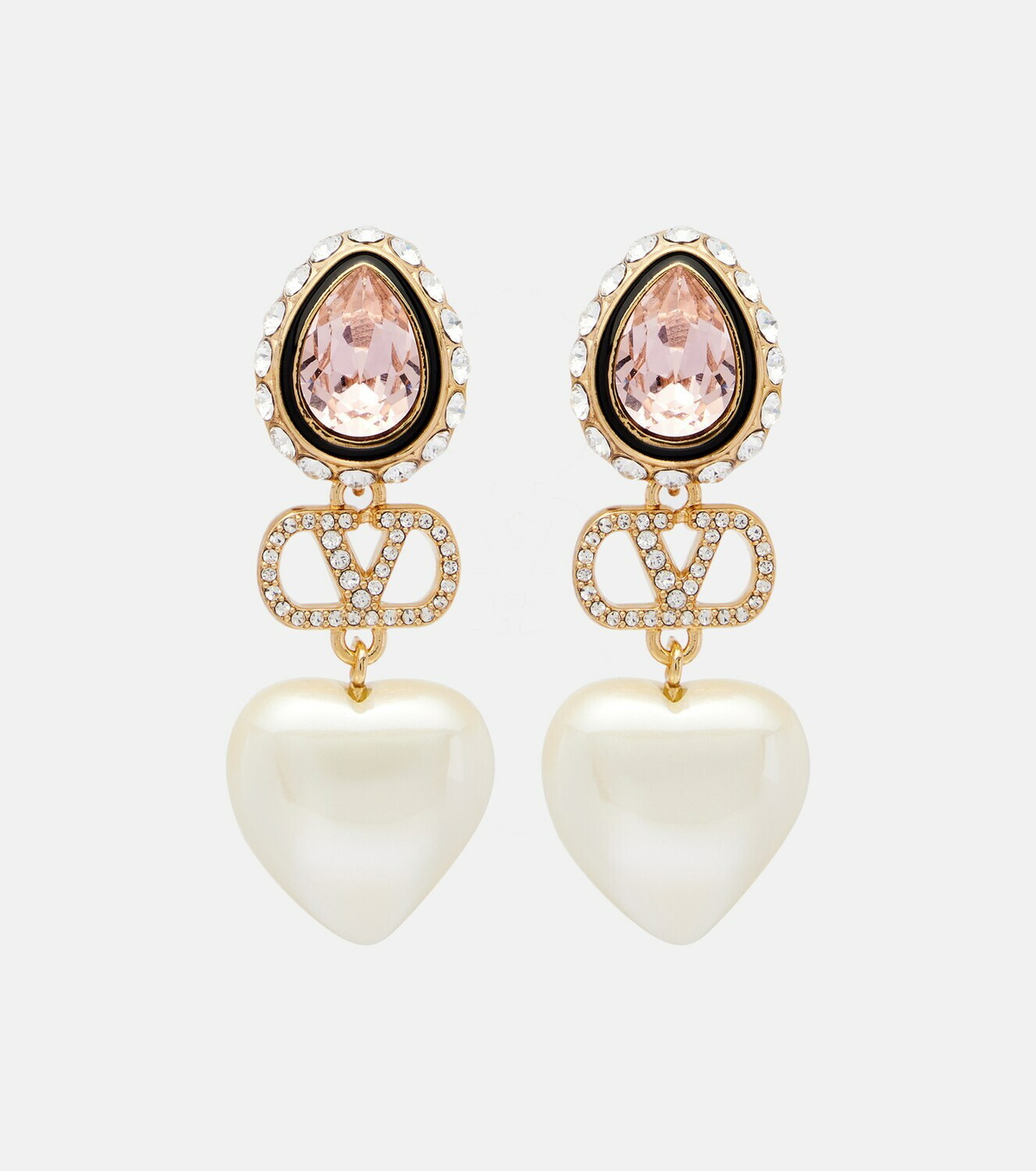 Valentino VLogo embellished drop earrings