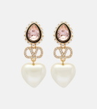 Valentino VLogo embellished drop earrings