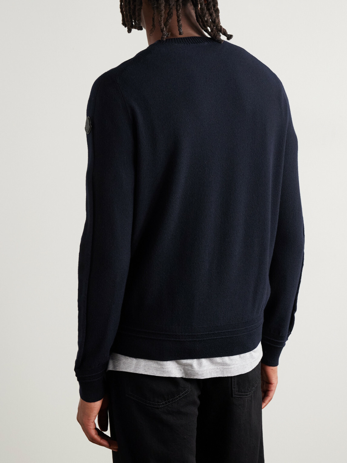 Moncler - Logo-Appliquéd Wool Sweater - Blue