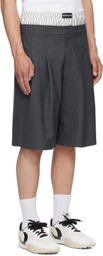 Marine Serre Gray Regenerated Tailoring Shorts