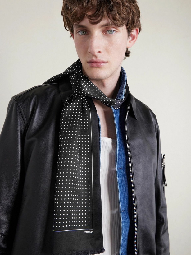 Photo: TOM FORD - Polka-Dot Silk-Satin Scarf