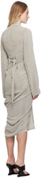 Rick Owens Off-White Wrap Midi Dress
