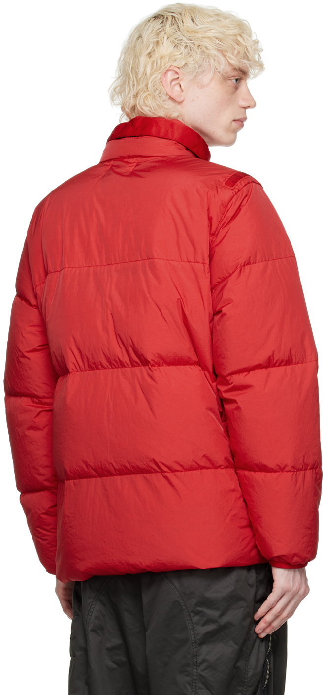 Stone Island Red Garment-Dyed Down Jacket Stone Island