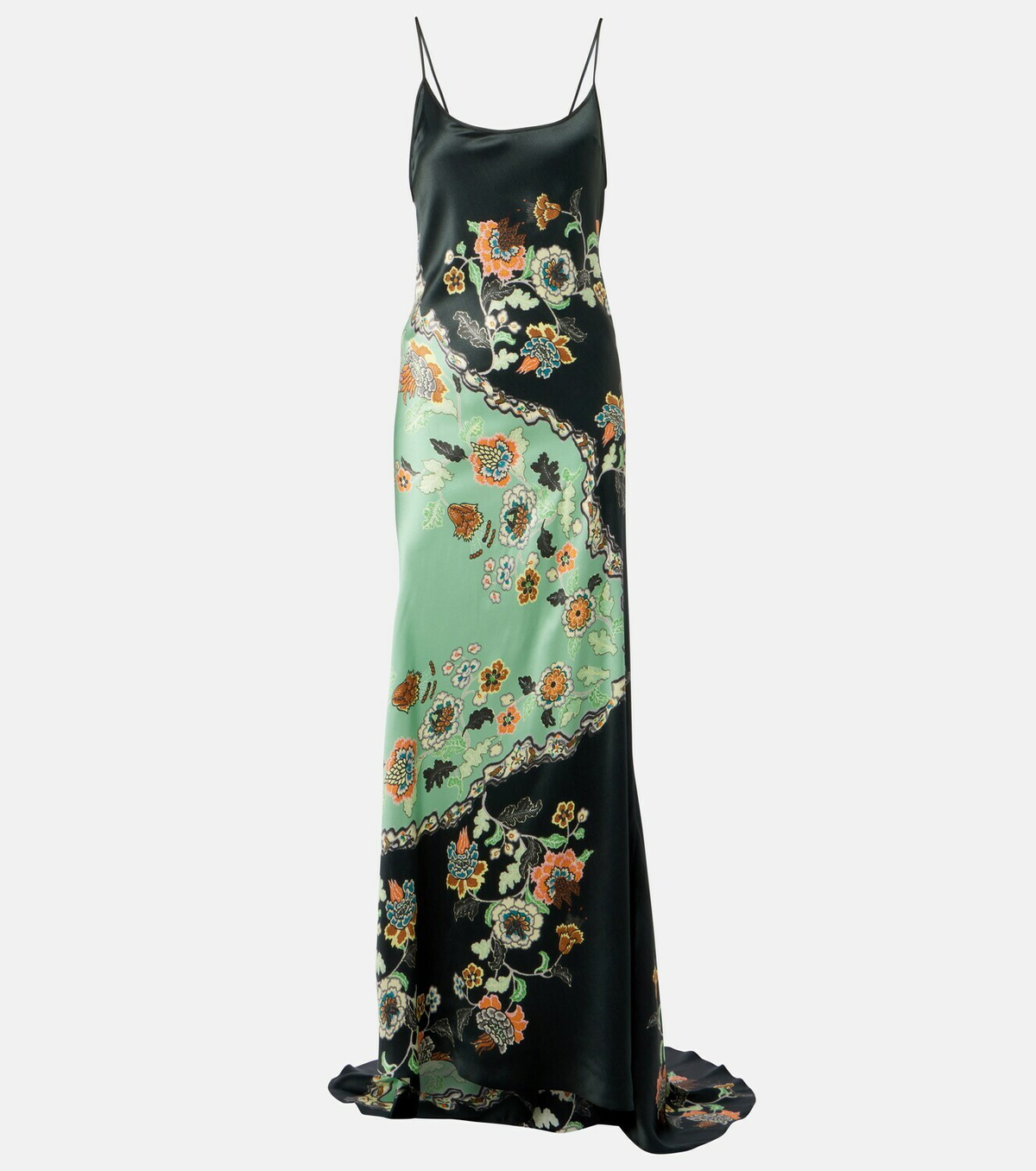 Roberto Cavalli Floral silk satin gown