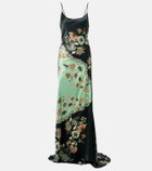 Roberto Cavalli Floral silk satin gown