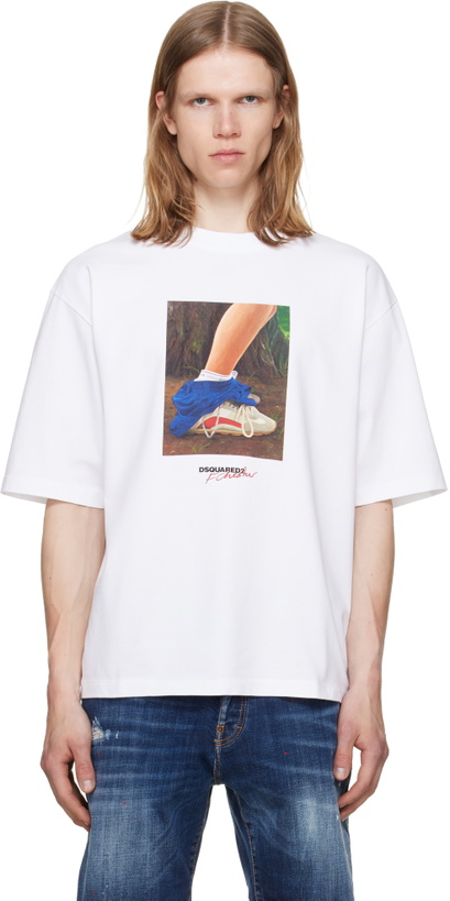 Photo: Dsquared2 White Felix Chesher Edition Loose Fit T-shirt