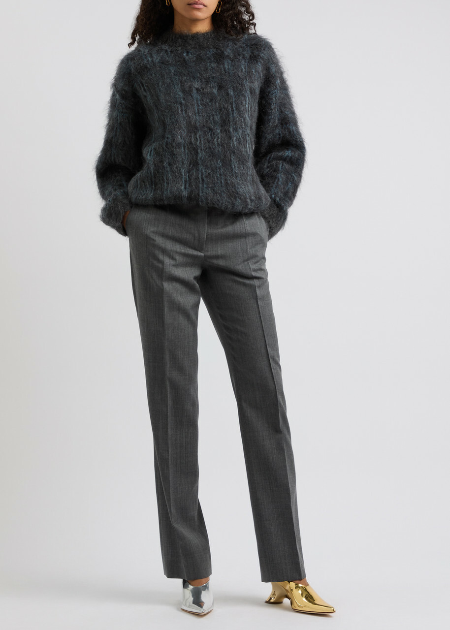 Alexander Wang Logo Brushed-knit Jumper Black