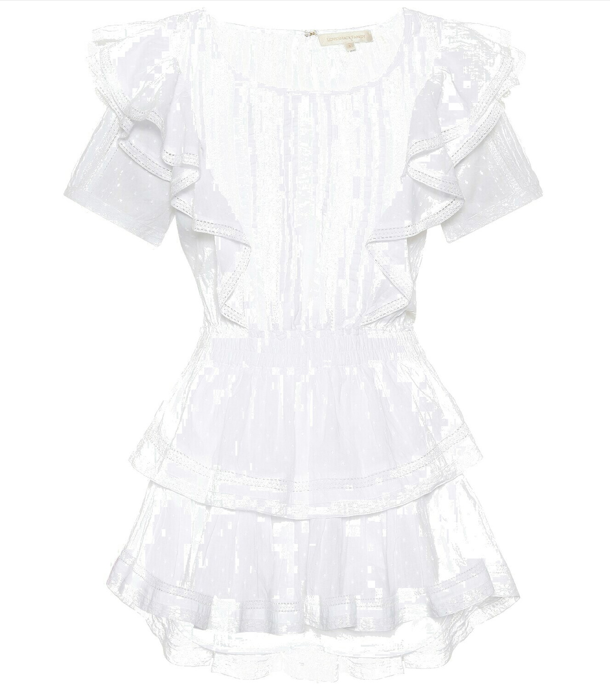 Krista Mixed Print Cotton Mini Dress Lilac Vanilla - LoveShackFancy