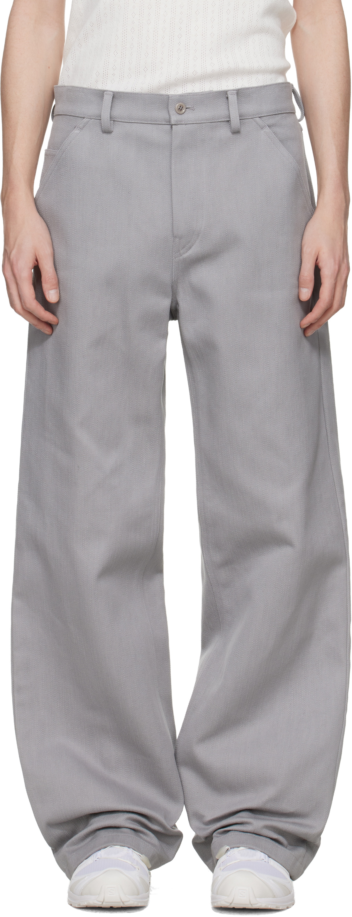 Rier Gray Antique Gabardine Trousers