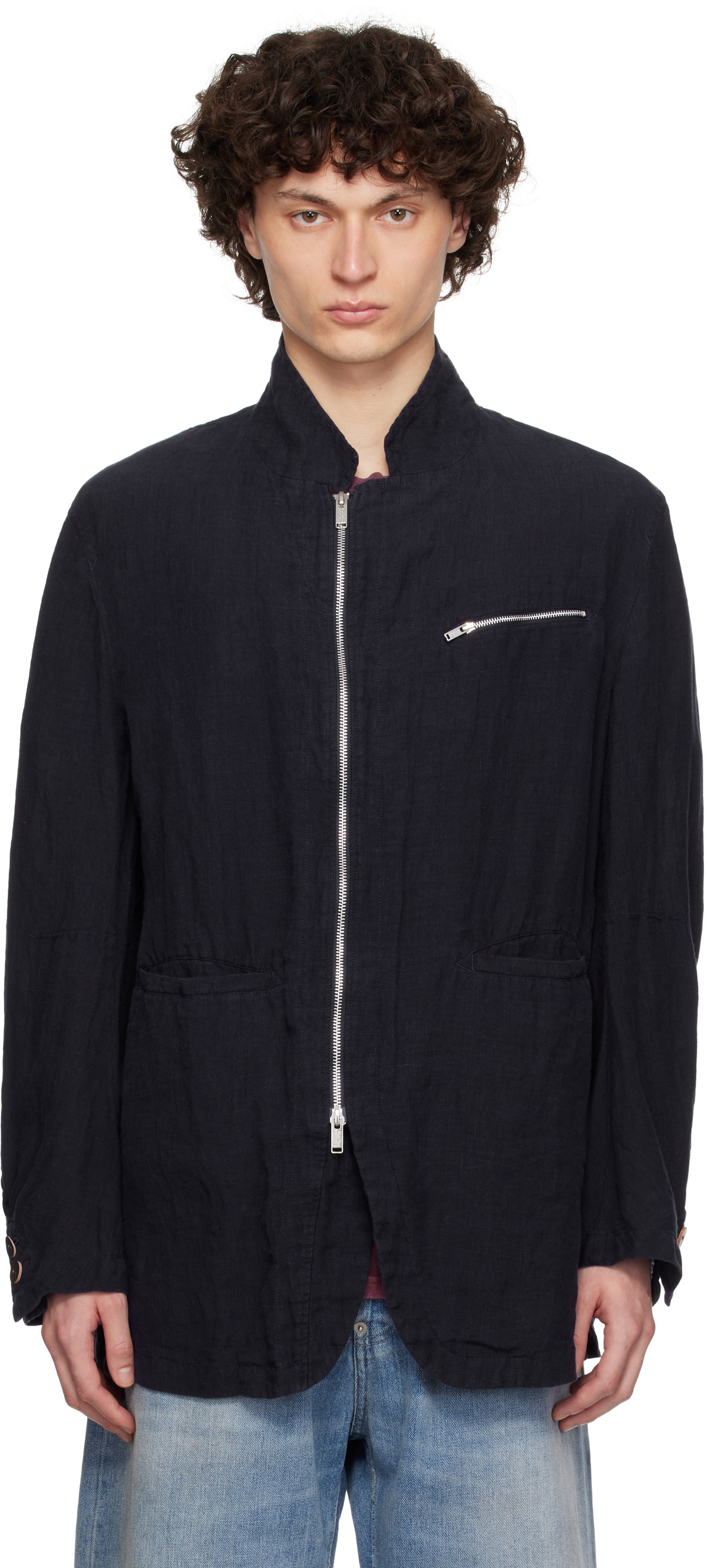 Undercover - Cindy Sherman Printed Tencel Jacket - Black Undercover - Cindy Sherman Printed Tencel Jacket - Black