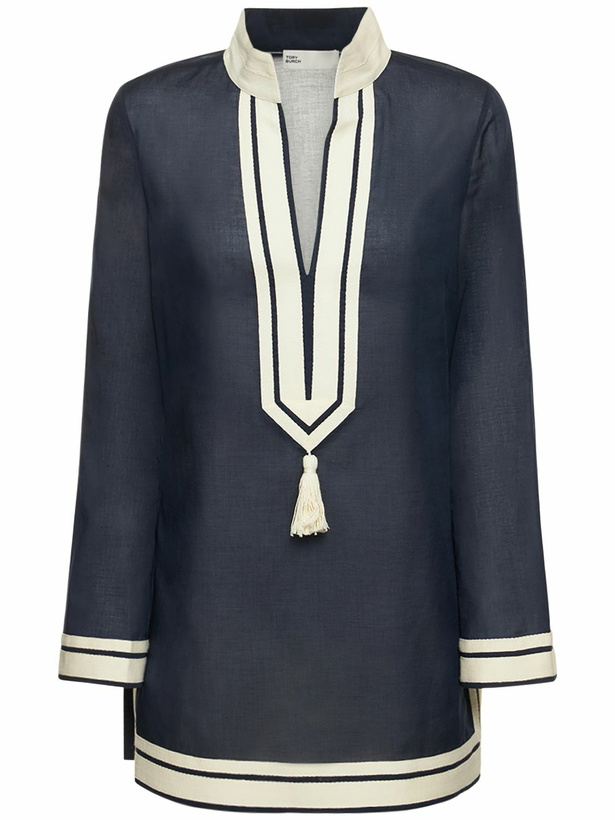 Photo: TORY BURCH Solid Tory Tunic Cotton Shirt