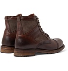 Belstaff - Trent Canvas and Full-Grain Leather Boots - Brown