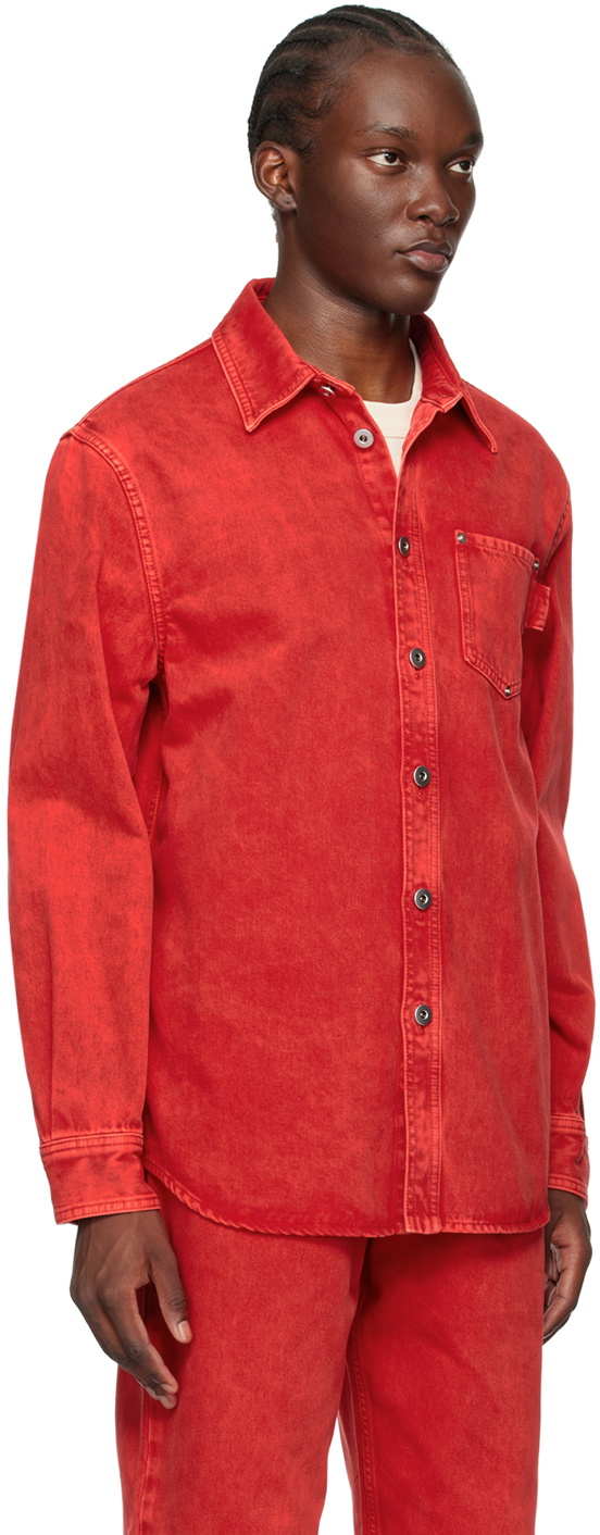 Bottega Veneta Red Wash Denim Shirt Bottega Veneta