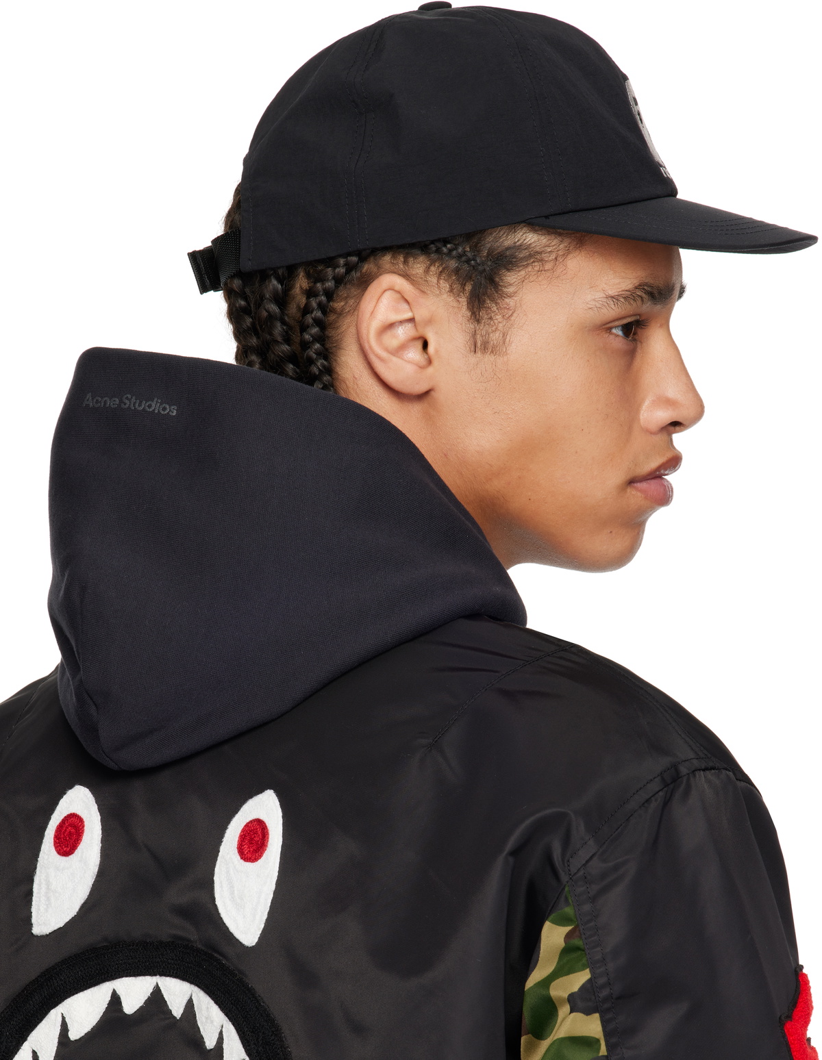【GORE TEX】希少 初期モノ A BATHING APE キャップ BAPE Black Gore-Tex Wind Stopper Panel Cap A Bathing Ape