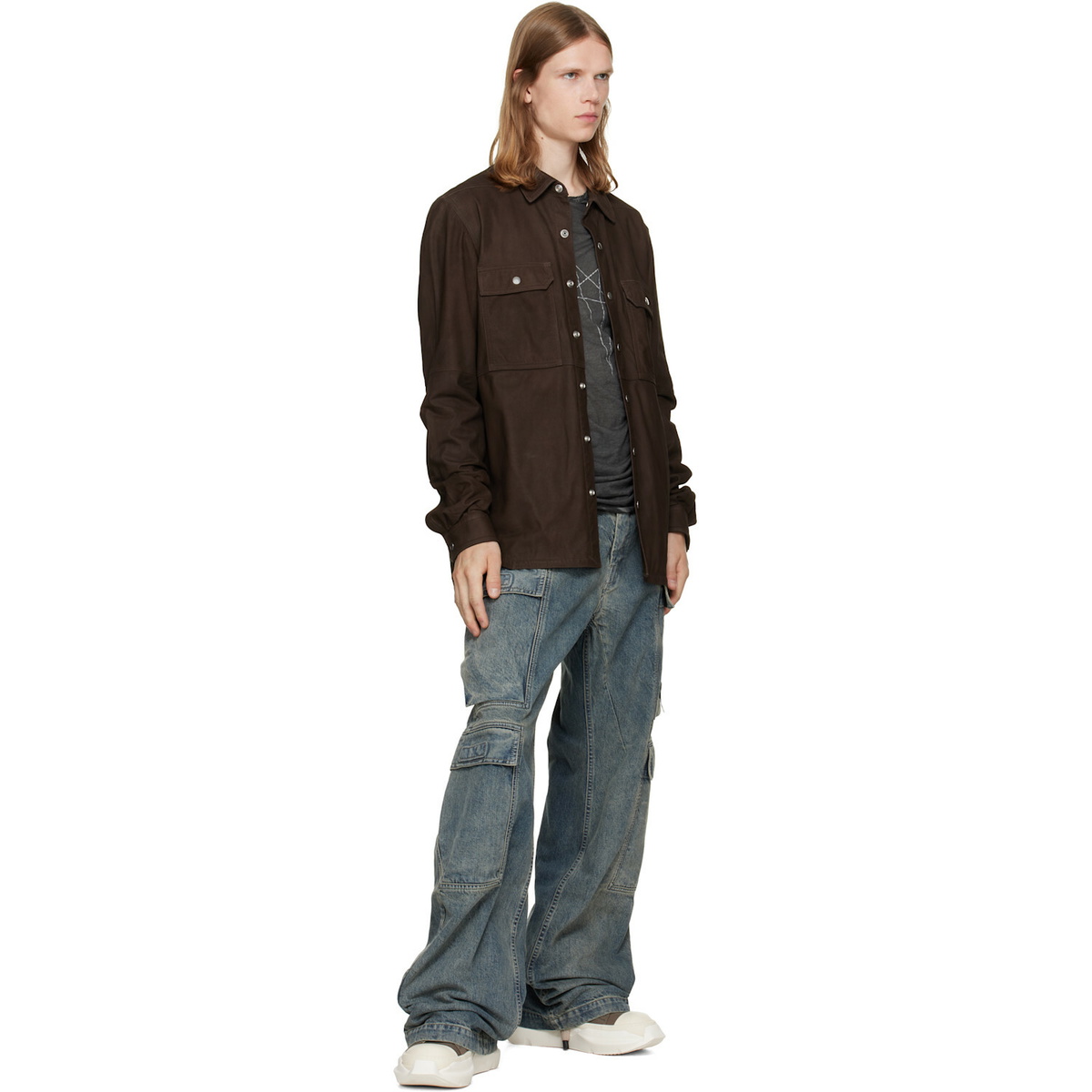 Rick Owens DRKSHDW Blue Tower Double Cargo Jeans
