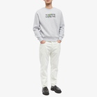 Maison Kitsuné Men's Flowers Comfort Crew Sweat in Light Grey Melange