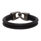 Saint Laurent Black Leather Bracelet