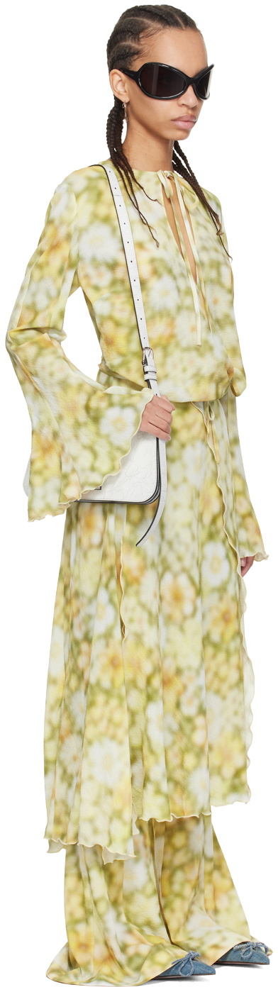 Acne Studios Green Wrap Midi Dress Acne Studios