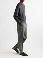 Lemaire - Tapered Silk-Crepe Trousers - Gray