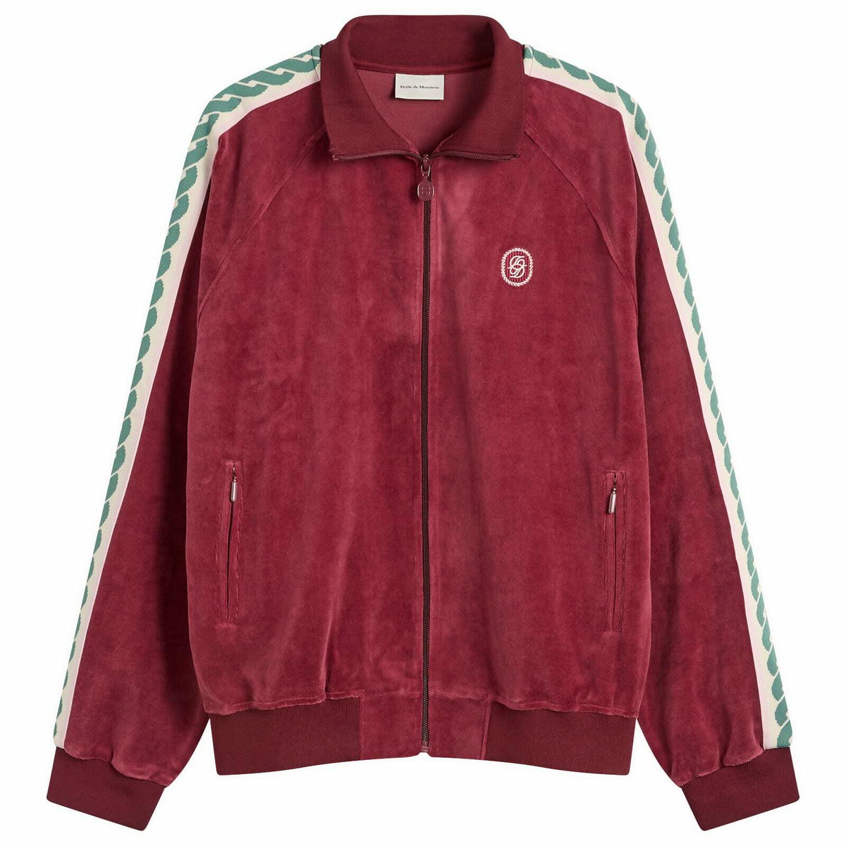 Drôle de Monsieur Men's Drole De Monsieur Velvet Zip Jacket in Wine