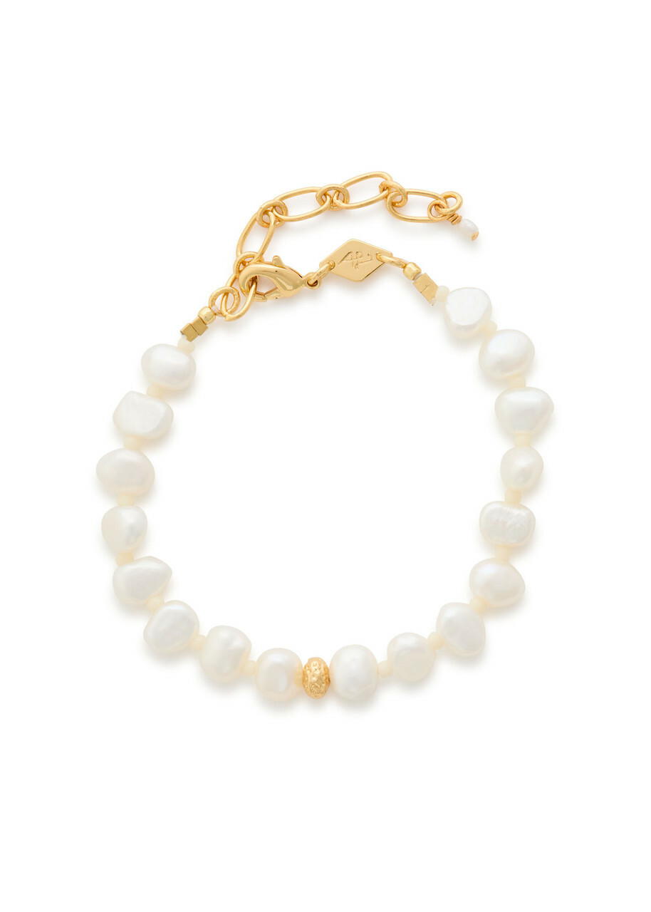 Anni LU Stellar Pearly 18kt Gold-plated Beaded Bracelet - Pearl - One Size