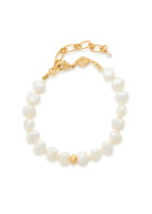 Anni LU Stellar Pearly 18kt Gold-plated Beaded Bracelet - Pearl - One Size