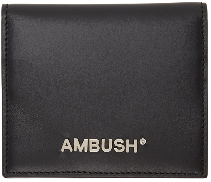 Photo: AMBUSH Black Logo Bifold Card Holder