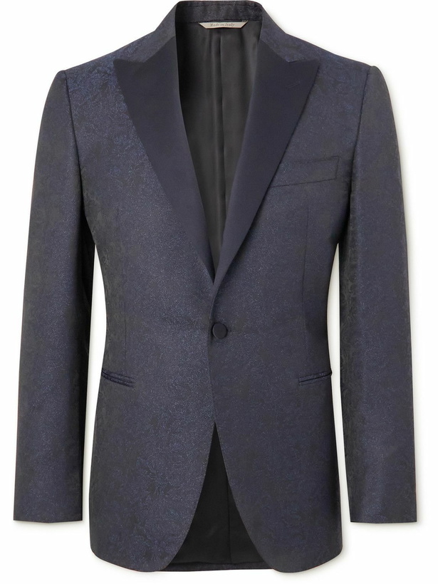 Photo: Canali - Slim-Fit Metallic Jacquard Tuxedo Jacket - Blue