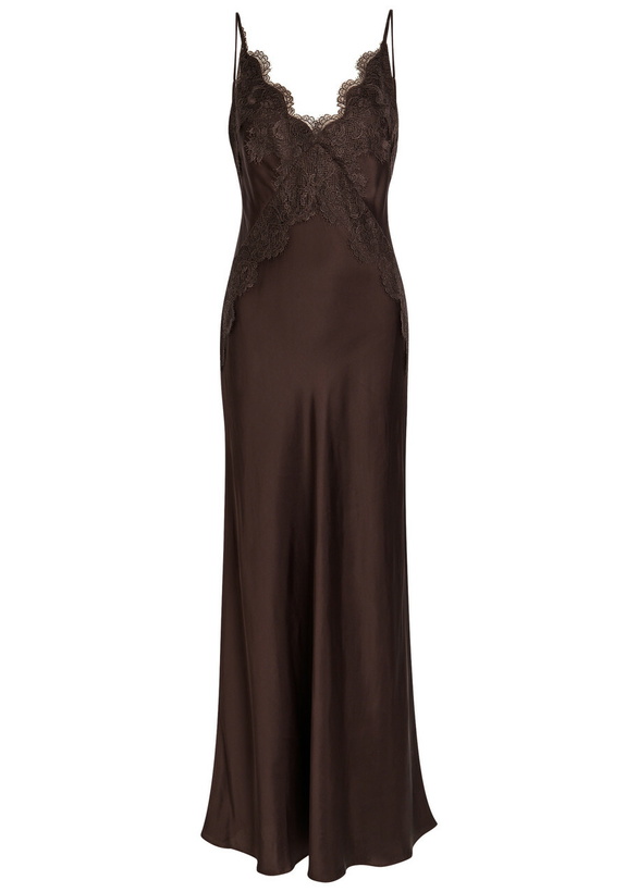 Shona Joy Stratus High-neck Lace Satin Maxi Dress Ivory Shona Joy Shona Joy Stratus High-neck Lace Satin Maxi Dress Ivory Shona Joy