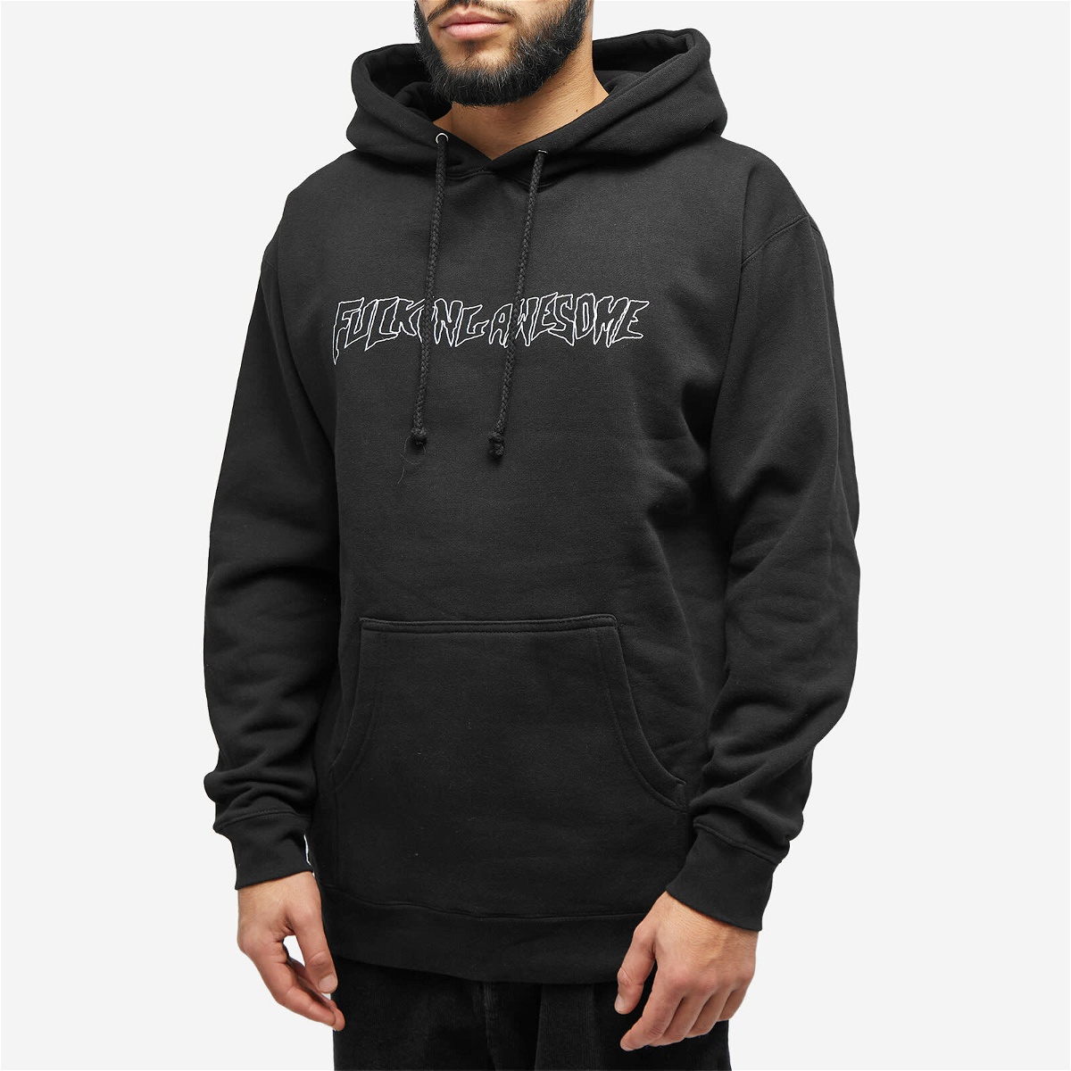 Fucking Awesome Men's Outline Stamp Logo Hoodie in Black