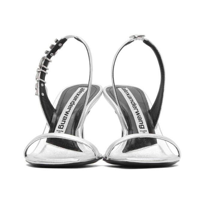Alexander Wang Silver Ivy Heeled Sandals Alexander Wang Alexander Wang Silver Ivy Heeled Sandals Alexander Wang