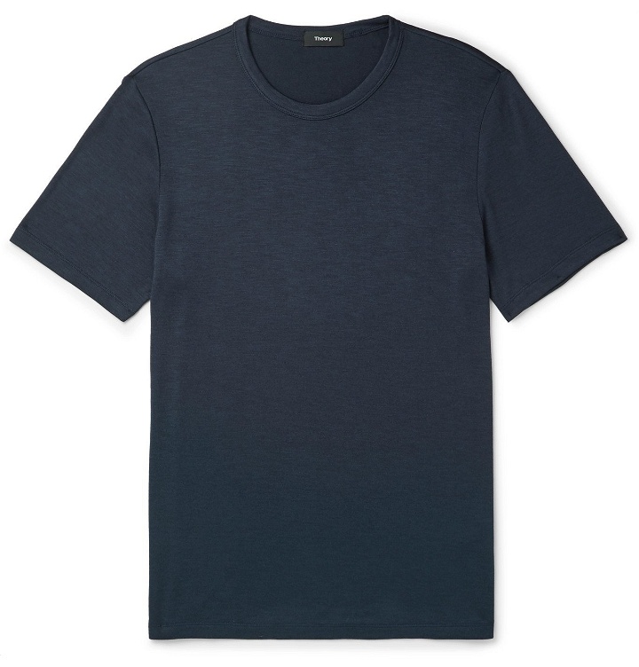 Photo: Theory - Essentials Modal-Blend Jersey T-Shirt - Blue