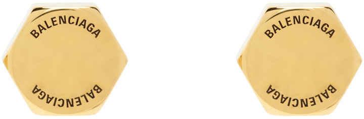 Photo: Balenciaga Gold Garage Double Screw Earrings